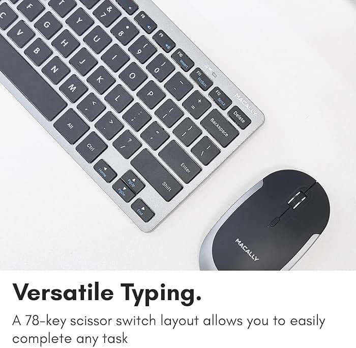 Macally Small Wireless Keyboard | Mini Keyboard for PC - Slim, Quiet & Portable for Laptop, Desktop PC, Surface, Chromebook - Space Gray - Image 5