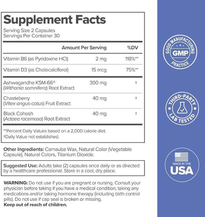 MENO Vitamins for Menopause - Hormone-Free Menopause Supplement for Women - Black Cohosh & Ashwagandha KSM-66 - Helps Relieve Hot Flashes, Night Sweats, Mood Swings - 30 Servings (Pack of 1) - Image 5