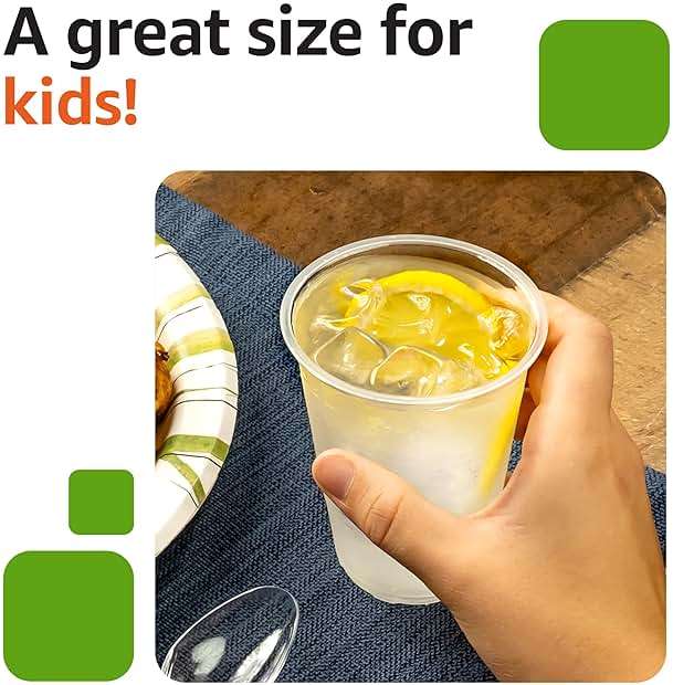 Amazon Basics Small Disposable Clear Plastic Cups, 9oz, 100 Count - Image 7