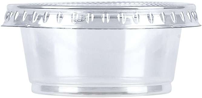 Amazon Basics Disposable Plastic To-Go Cups and Lids, Mini, 2oz, 50 Count, BPA Free, for Condiment, Salad Dressing, Sauces, Jello Shots - Image 2
