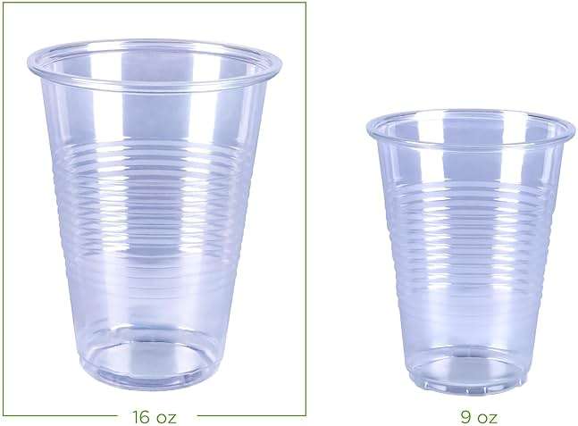 Amazon Basics Disposable Clear Plastic Cups for Cold Drinks, BPA-Free, Easy to Hold, 16oz, 50 Count - Image 3