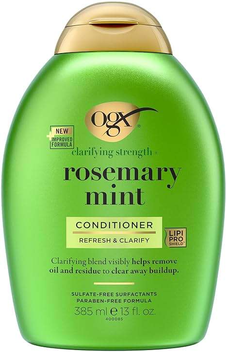 OGX Clarifying Strength + Rosemary Mint Conditioner, Clarifying Conditioner for Oily Hair Visibly Helps Remove Oil & Residue to Clear Away Buildup, Sulfate-Free Surfactants, 13 fl. oz - Image 1