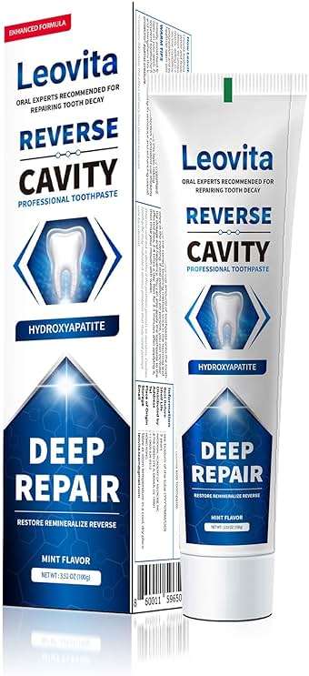 Leovita Cavity Reversing Toothpaste for Adult, Hydroxyapatite as Remineralizing Filler, SLS and Fluoride Free Tooth Decay Treatment, Anticavity Reversal Enamel Repair, 3.52 OZ - Image 1