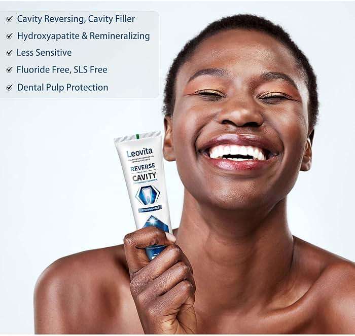 Leovita Cavity Reversing Toothpaste for Adult, Hydroxyapatite as Remineralizing Filler, SLS and Fluoride Free Tooth Decay Treatment, Anticavity Reversal Enamel Repair, 3.52 OZ - Image 2