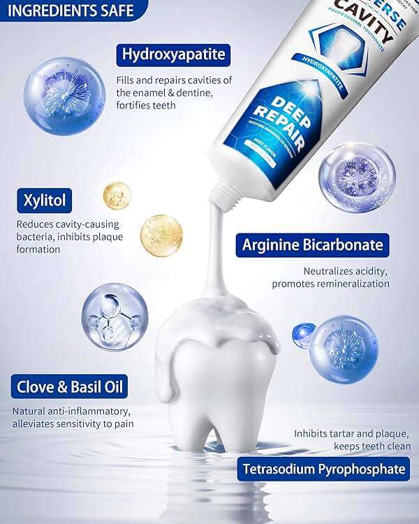 Leovita Cavity Reversing Toothpaste for Adult, Hydroxyapatite as Remineralizing Filler, SLS and Fluoride Free Tooth Decay Treatment, Anticavity Reversal Enamel Repair, 3.52 OZ - Image 5