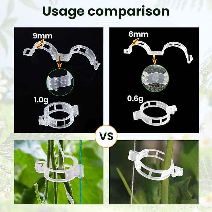 200pcs Plastic Plant Clips Reusable Garden Clips,Secured Plant Clips for Trellis&Vine Support Tomato Clips for Climbing Plants Enhance Upright Growth & Healthiness (200, CleanWhite) - Image 4