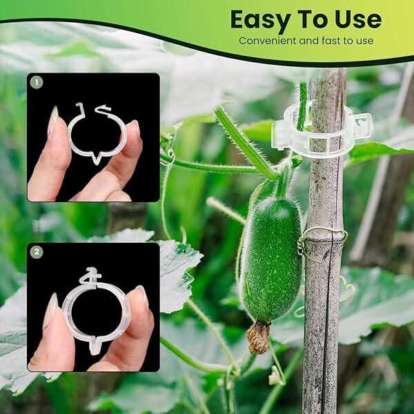 200pcs Plastic Plant Clips Reusable Garden Clips,Secured Plant Clips for Trellis&Vine Support Tomato Clips for Climbing Plants Enhance Upright Growth & Healthiness (200, CleanWhite) - Image 6