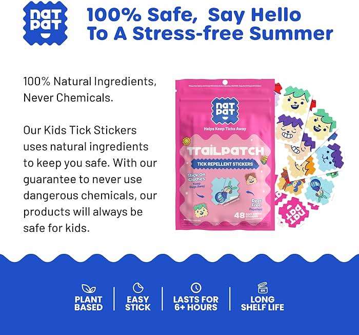 NATPAT TrailPatch Tick Repellent Stickers for Kids - All Natural Chemical Free Outdoor Bug Patch for Toddlers, Kids (48 Pack) - Image 3