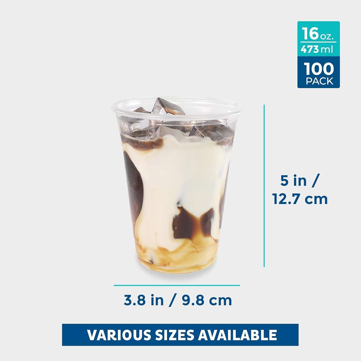 Freshware 16 oz Clear Disposable Plastic Cups, Clear Plastic Cups Tumblers, Heavy-duty Party Glasses, Disposable Cups for Thanksgiving, Halloween, Christmas Party, 16 Oz Cups, 100 Count (Pack of 1) - Image 3