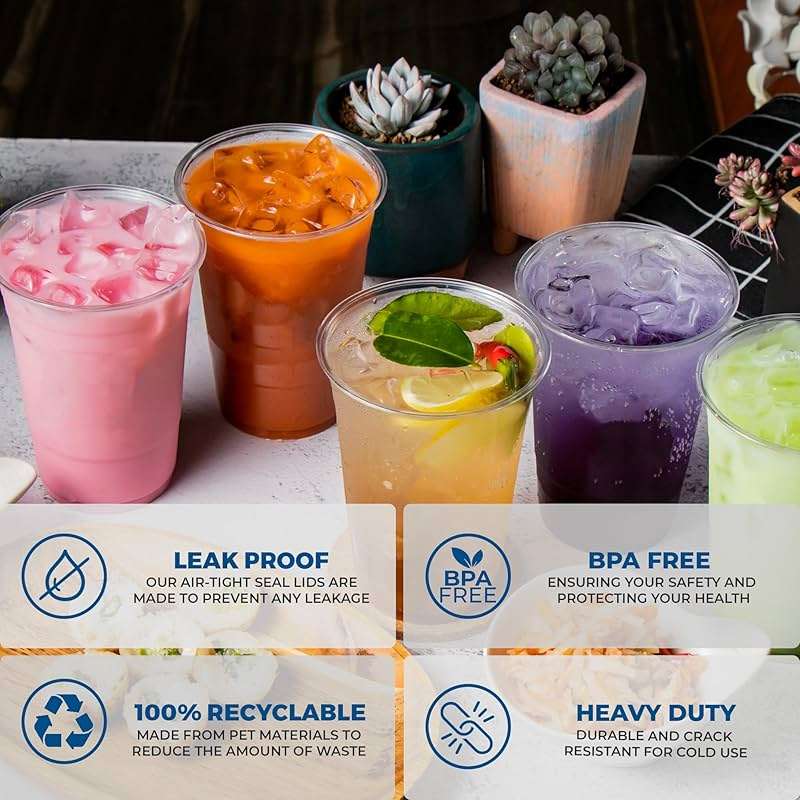 Freshware 16 oz Clear Disposable Plastic Cups, Clear Plastic Cups Tumblers, Heavy-duty Party Glasses, Disposable Cups for Thanksgiving, Halloween, Christmas Party, 16 Oz Cups, 100 Count (Pack of 1) - Image 6