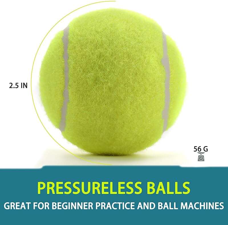INSUM Bulk Tennis Balls for Beginner – 12 Pack High Elasticity Practice Tennis Balls with Mesh Bag, Suit for Pet Dog Training, Fetching - Image 5