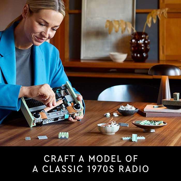 LEGO Icons Retro Radio Building Set for Adults - Home Decor for Bedroom or Desk with Vintage Aesthetic, Sound Effects, & Smart Phone Integration - Birthday Gifts for Men & Women - 10334 - Image 3