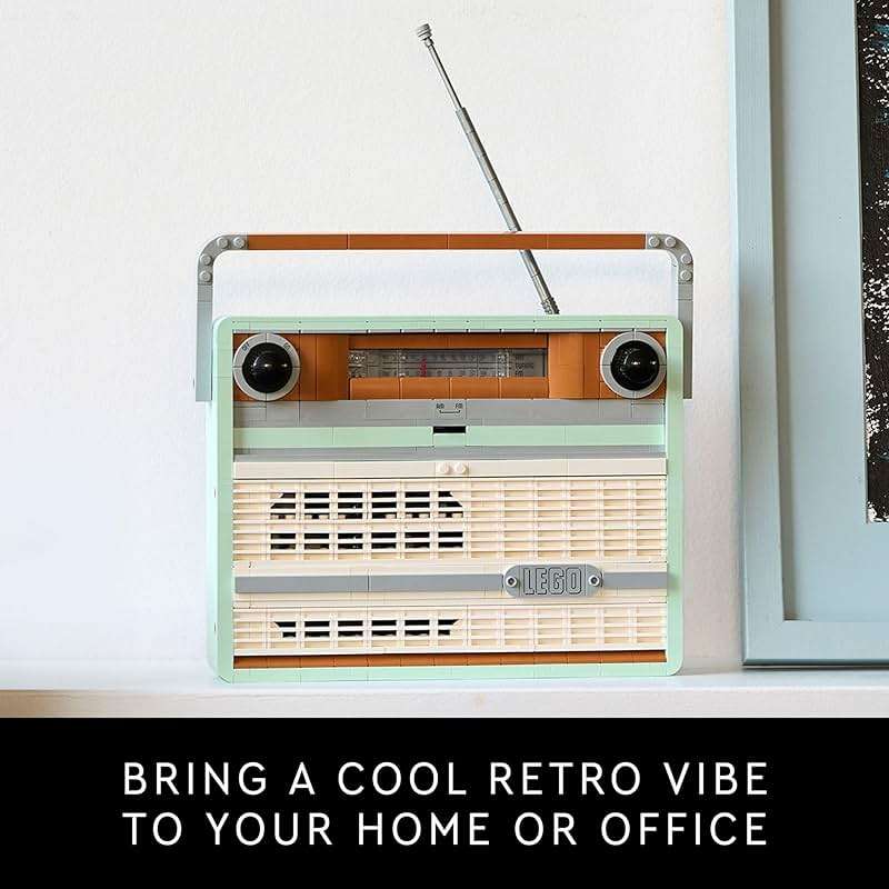 LEGO Icons Retro Radio Building Set for Adults - Home Decor for Bedroom or Desk with Vintage Aesthetic, Sound Effects, & Smart Phone Integration - Birthday Gifts for Men & Women - 10334 - Image 6