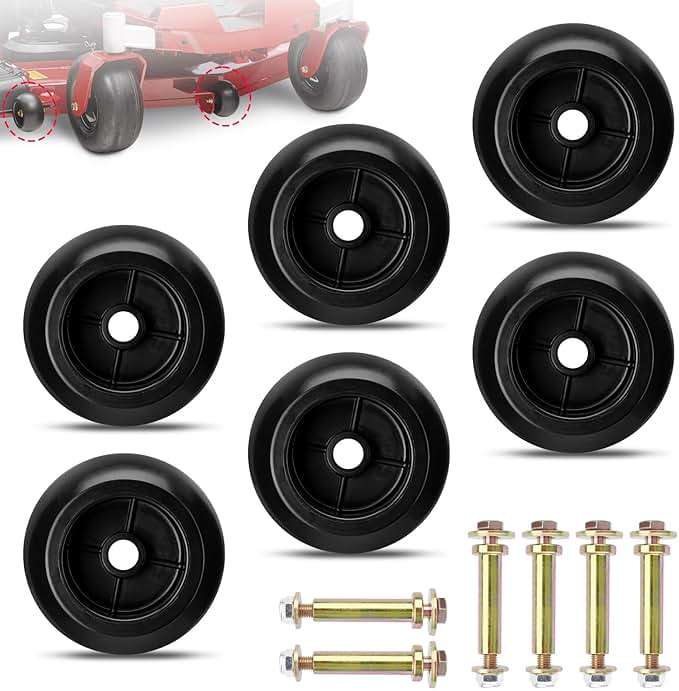 Set of 6 Lawn Mower Anti Scalp Deck Wheel Kit Compatible with Exmark Bad Boy Lawn-Boy Toro Husqvarna Bunton Ferris Replace# 1716353, 103-3168, 1-603299, 022-5234-98, 1-603299, 1-603299, PL7540 - Image 1