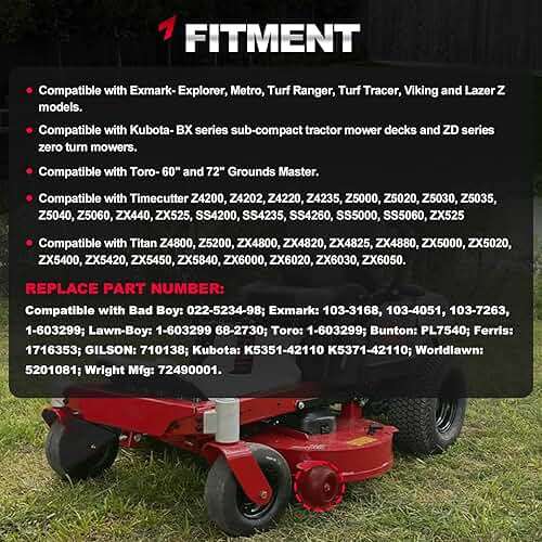 Set of 6 Lawn Mower Anti Scalp Deck Wheel Kit Compatible with Exmark Bad Boy Lawn-Boy Toro Husqvarna Bunton Ferris Replace# 1716353, 103-3168, 1-603299, 022-5234-98, 1-603299, 1-603299, PL7540 - Image 2