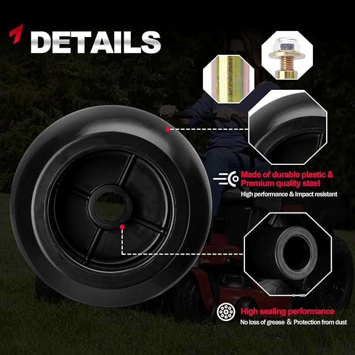 Set of 6 Lawn Mower Anti Scalp Deck Wheel Kit Compatible with Exmark Bad Boy Lawn-Boy Toro Husqvarna Bunton Ferris Replace# 1716353, 103-3168, 1-603299, 022-5234-98, 1-603299, 1-603299, PL7540 - Image 3