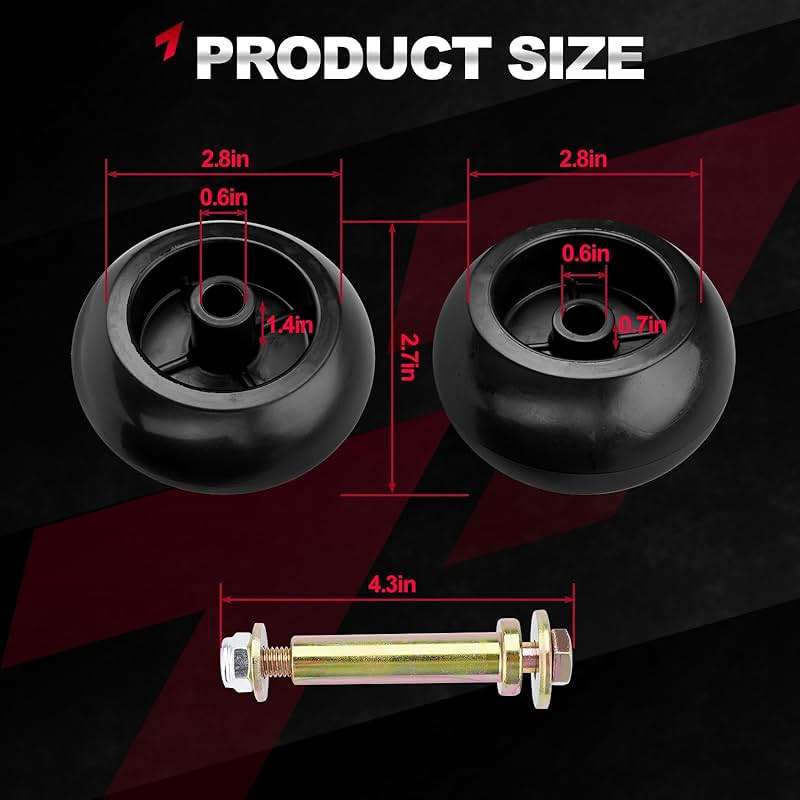 Set of 6 Lawn Mower Anti Scalp Deck Wheel Kit Compatible with Exmark Bad Boy Lawn-Boy Toro Husqvarna Bunton Ferris Replace# 1716353, 103-3168, 1-603299, 022-5234-98, 1-603299, 1-603299, PL7540 - Image 7