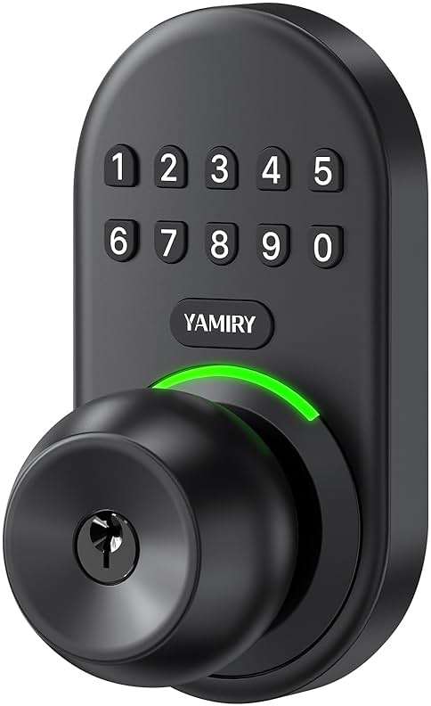 Keypad Smart Door Knob Lock, Yamiry Keyless Entry Digital Lock with Handle, Electronic Code Knob for Front Door, Easy Installation - Image 1