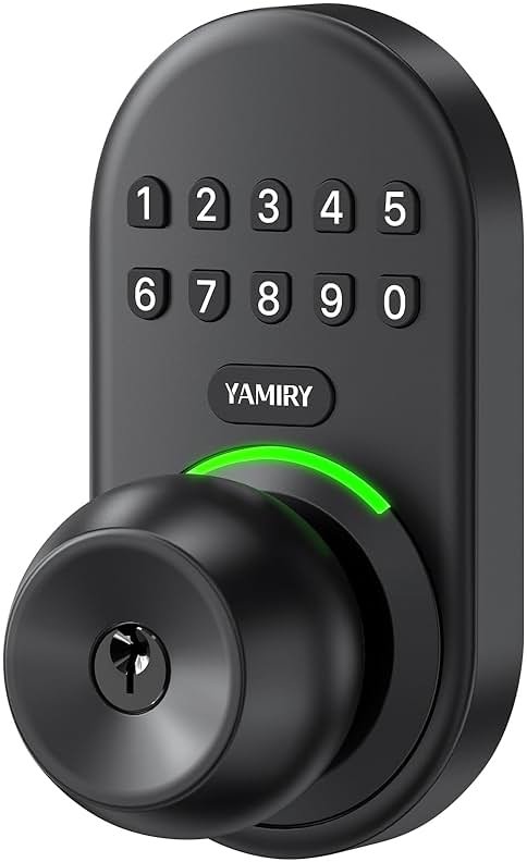 Keypad Smart Door Knob Lock, Yamiry Keyless Entry Digital Lock with Handle, Electronic Code Knob for Front Door, Easy Installation - Product Image