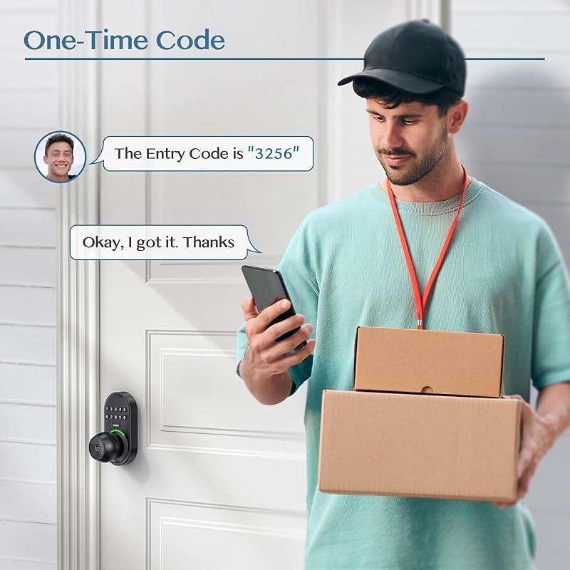 Keypad Smart Door Knob Lock, Yamiry Keyless Entry Digital Lock with Handle, Electronic Code Knob for Front Door, Easy Installation - Image 4
