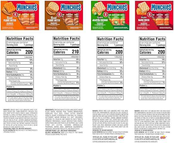 Munchies Baked Sandwich Crackers Variety Pack, Cheese Peanut Butter, Toast Peanut Butter, Doritos Nacho Cheese, and Doritos Jalapeno Cheese (Pack of 32 sleeves) - Image 2