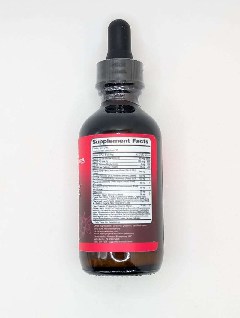 Liquid Probiotics for Women Drops with Chasteberry, Black Cohosh, Prebiotics, Digestive Enzymes, Evening Primrose Oil, Wild Yam, Cranberry Dmannose and Iron Vitamin D3 K2 Clean Nutra Bella Biotics - Image 7