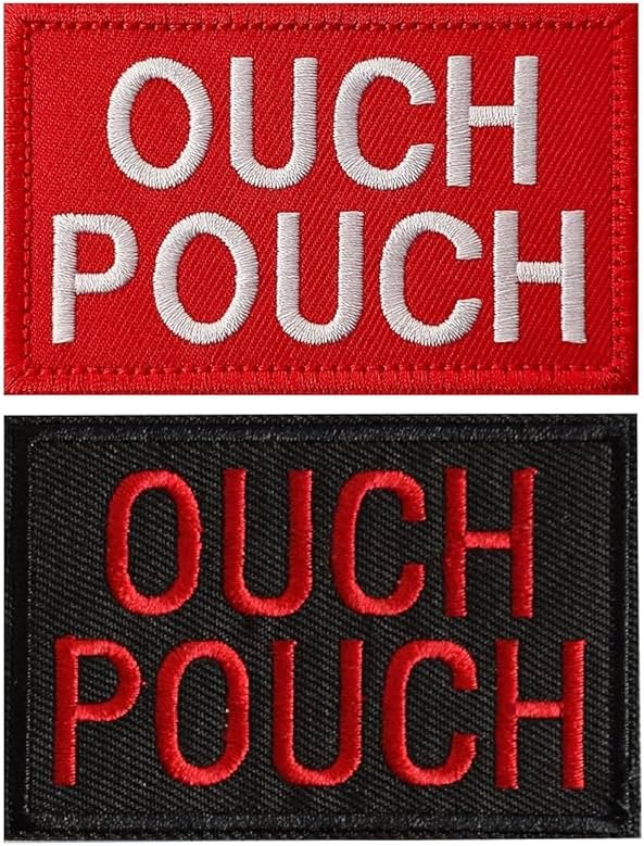 Harsgs 2PCS Ouch Pouch Patch, Hook & Loop Patch Funny Tactical Morale Patch for Caps Bags Vests Military Uniforms - Product Image