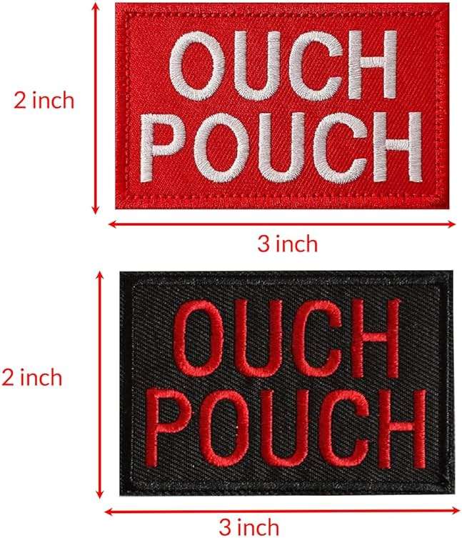 Harsgs 2PCS Ouch Pouch Patch, Hook & Loop Patch Funny Tactical Morale Patch for Caps Bags Vests Military Uniforms - Image 2
