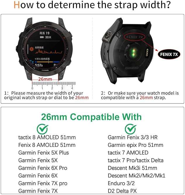 Silicone Band for Garmin Enduro 3 2/Fenix 8 pro/tactix 8 AMOLED 51mm/Fenix 7X/6X pro sapphire solar/5X plus, 26mm Quickfit Sprot Watch Strap Replacement for Descent Mk2i/3i/epix Pro/quatix 8 51mm - Image 2