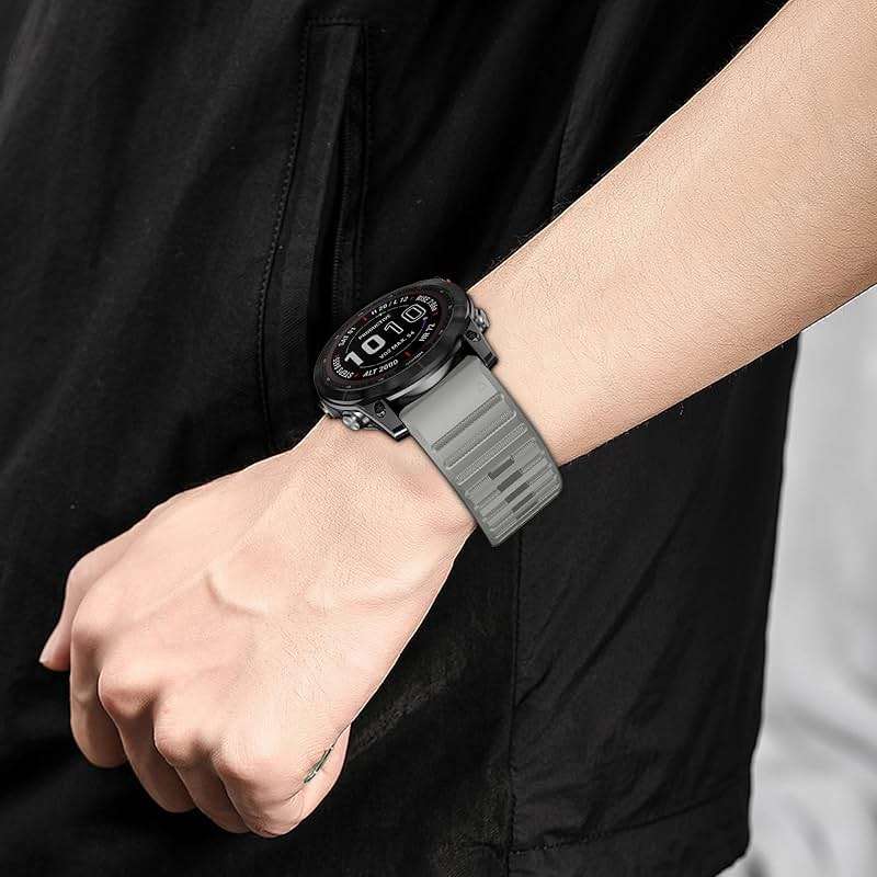 Silicone Band for Garmin Enduro 3 2/Fenix 8 pro/tactix 8 AMOLED 51mm/Fenix 7X/6X pro sapphire solar/5X plus, 26mm Quickfit Sprot Watch Strap Replacement for Descent Mk2i/3i/epix Pro/quatix 8 51mm - Image 5