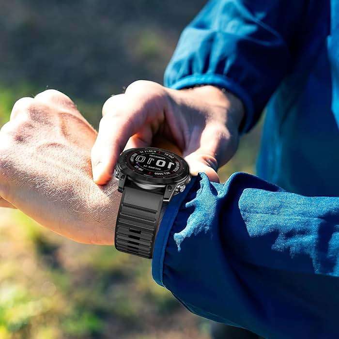 Silicone Band for Garmin Enduro 3 2/Fenix 8 pro/tactix 8 AMOLED 51mm/Fenix 7X/6X pro sapphire solar/5X plus, 26mm Quickfit Sprot Watch Strap Replacement for Descent Mk2i/3i/epix Pro/quatix 8 51mm - Image 6