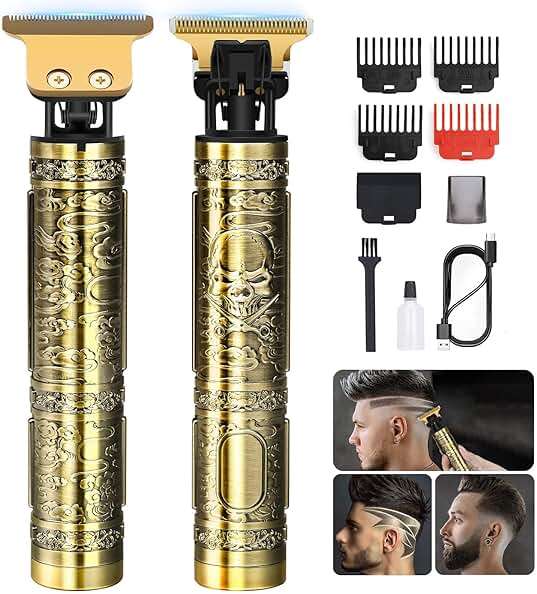 YOGINGO Professional Hair Trimmer for Men, Cordless Rechargeable Beard Trimmer Hair Clippers for Men, Metal Body Cutting Grooming Kit, Beard Shaver Barbershop, Bronze - Image 1