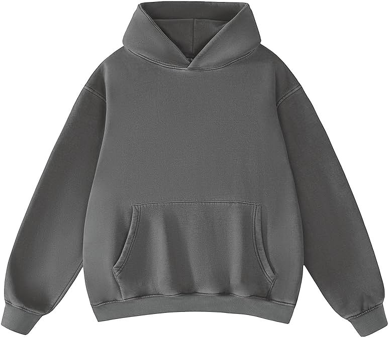 FAIABLE Mens Womens Oversized Acid Wash Hoodie Unisex Heavyweight Fleece Sweatshirt Vintage Cotton Hoodies 2026 - Product Image