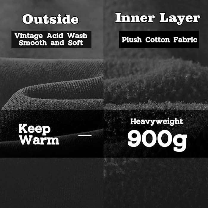 FAIABLE Mens Womens Oversized Acid Wash Hoodie Unisex Heavyweight Fleece Sweatshirt Vintage Cotton Hoodies 2026 - Image 4