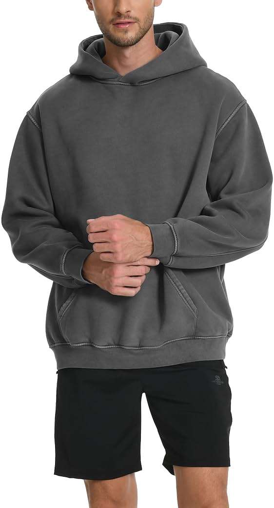 FAIABLE Mens Womens Oversized Acid Wash Hoodie Unisex Heavyweight Fleece Sweatshirt Vintage Cotton Hoodies 2026 - Image 5
