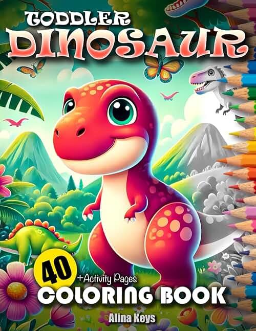 Toddler Dinosaur Coloring Book Ages 2-4 - Color, Play, Learn!: 40 Cute Dino Coloring Pages with Dinosaurs' Names and Descriptions + Fun Educational ... Doodle - A Coloring Book for Kids, Series) - Product Image