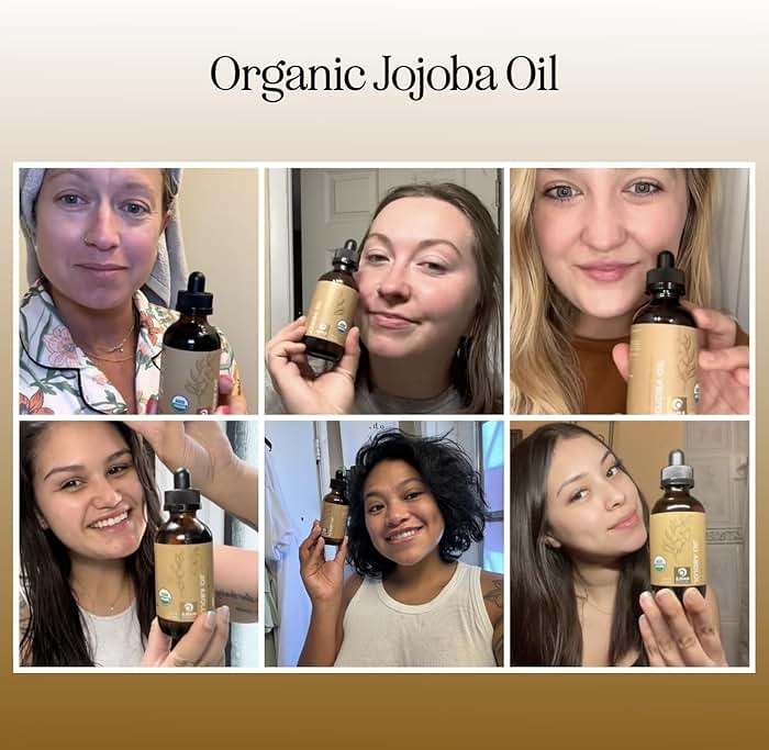 Organic Jojoba Oil Cold Pressed Unrefined - 100% Pure Organic Certified Oil for Skin Hair & Nails - Organic Skin Care & Natural Beauty DIY Carrier Oil - Dermatologist Tested & Non GMO (4 Fl Oz) - Image 2