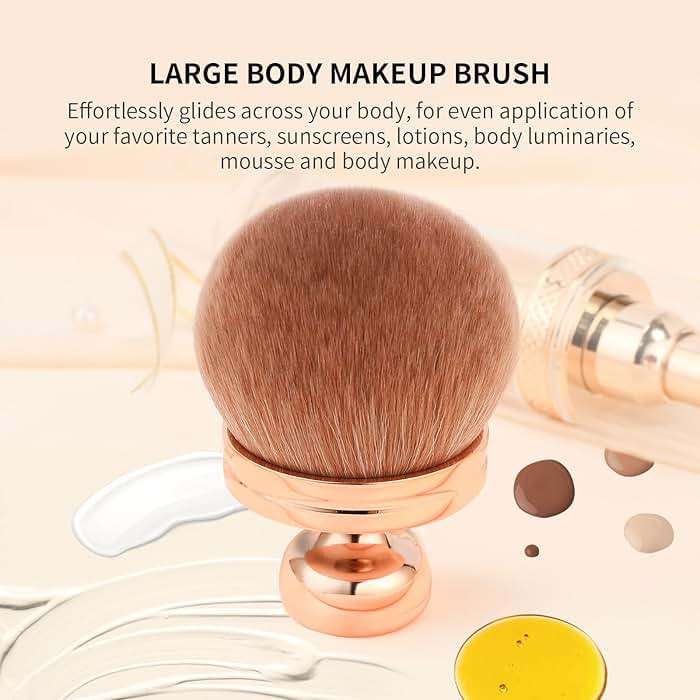 docolor Extra Large Body Makeup Brush for Self Tanner – 3 Inch Wide Head for Fast Full-Body Coverage, Soft Synthetic Fibers for Flawless Application of Foundation, Powder, Bronzer, Face and Body Brush - Image 5