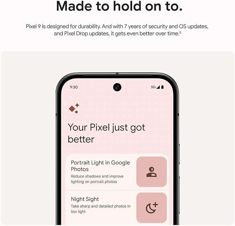 Google Pixel 9 - Unlocked Android Smartphone with Gemini, 24-Hour Battery, Advanced Camera, and 6.3" Actua Display - Obsidian - 128 GB - Image 7