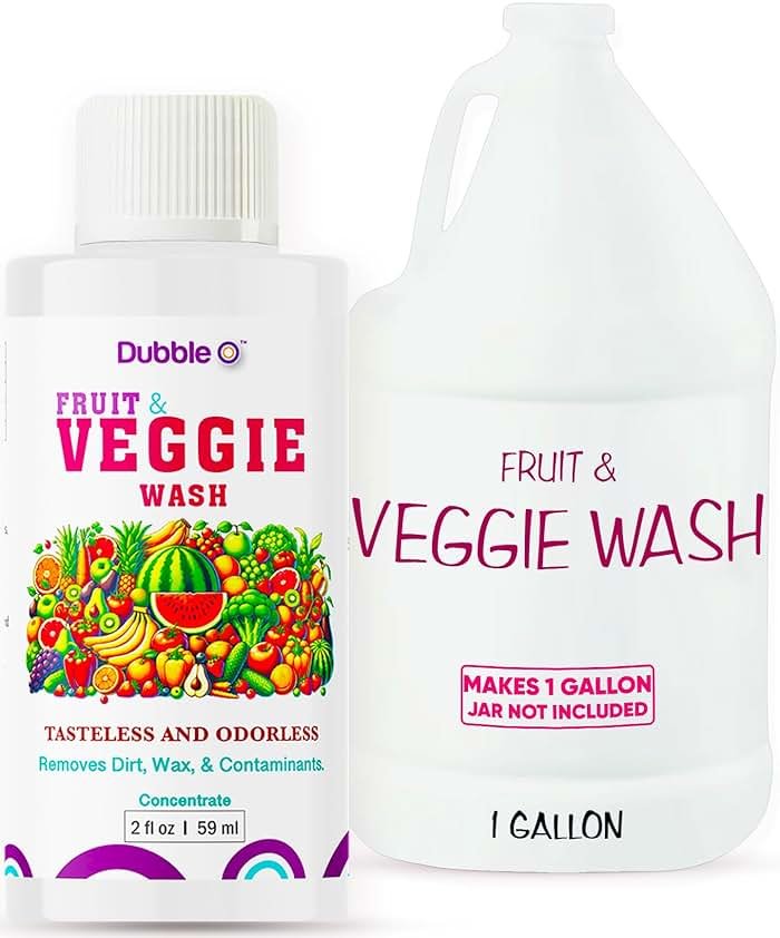 Dubble O Fruit and Veggie Wash Concentrate - 2 fl. oz. ⦾ Makes 1 Full Gallon of Produce Wash When Diluted ⦾ Cleans Wax, Dirt, and Contaminants ⦾ Tasteless and Odorless - Product Image