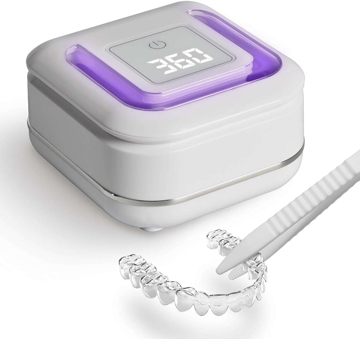 FSA HSA Eligible | 2-in-1 Ultrasonic & U-V Dental Cleaner, 42kHz Deep Cleaning Machine with Digital Timer, 180ml Pod for Retainers, Aligners, Mouth Guards | Viewing Port - Image 1