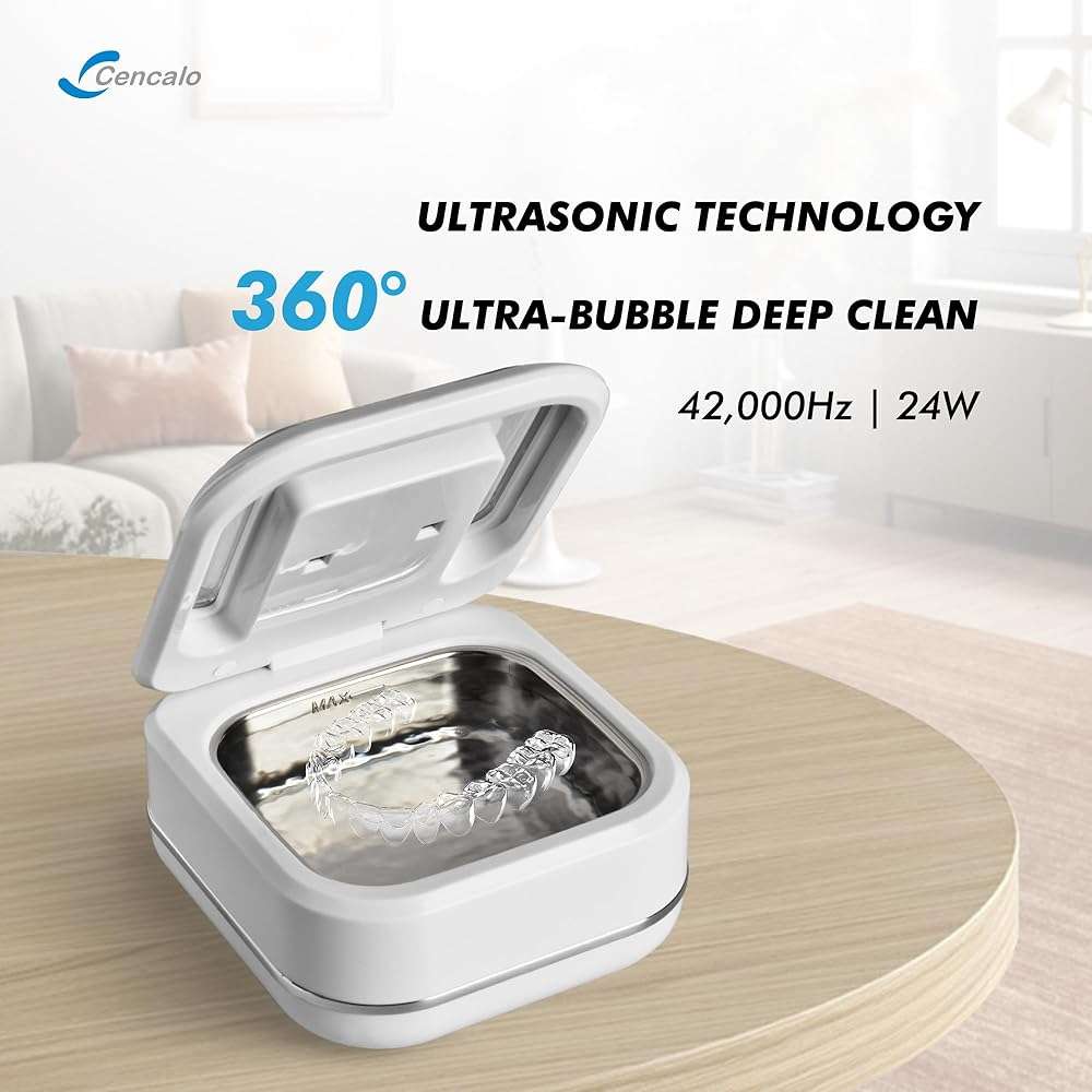 FSA HSA Eligible | 2-in-1 Ultrasonic & U-V Dental Cleaner, 42kHz Deep Cleaning Machine with Digital Timer, 180ml Pod for Retainers, Aligners, Mouth Guards | Viewing Port - Image 3