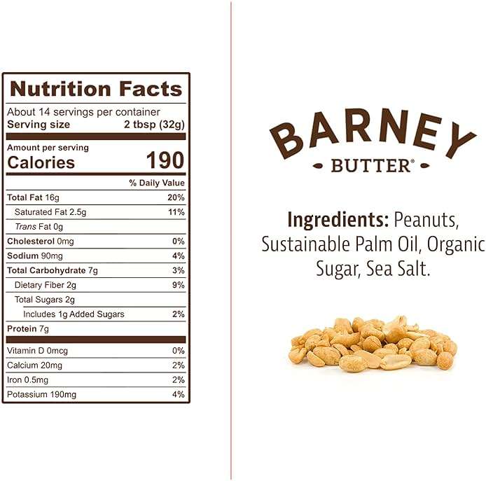 Barney Butter Peanut Butter, Crunchy, 16 Ounce Jar, Natural, No Stir, Non-GMO, Gluten Free, Keto, Vegan - Image 2