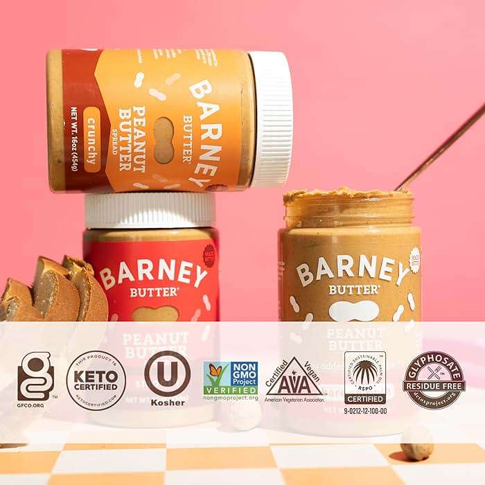 Barney Butter Peanut Butter, Crunchy, 16 Ounce Jar, Natural, No Stir, Non-GMO, Gluten Free, Keto, Vegan - Image 6