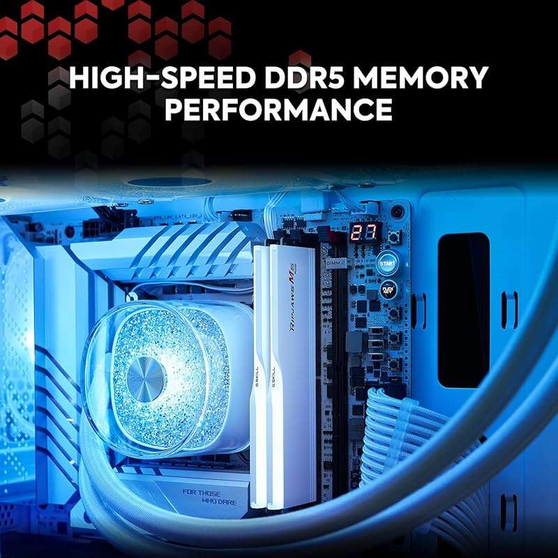 G.SKILL Ripjaws M5 RGB Series DDR5 RAM (Intel XMP 3.0) 32GB (2x16GB) 6400MT/s CL36-48-48-102 1.35V Desktop Computer Memory U-DIMM - Matte White (F5-6400J3648F16GX2-RM5RW) - Image 3