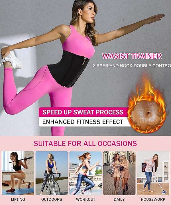 GainKee Waist Trainer for Women Corset Workout Cincher Body Shaper Tummy Control Shapewear Sweat Trimmer Latex Zipper - Image 5