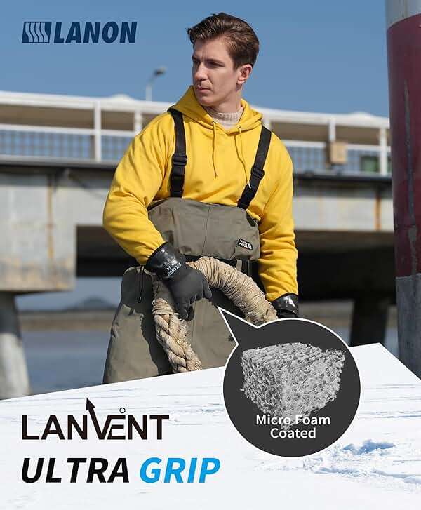 LANON Waterproof Winter Work Gloves, Moisture-permeable PU Coated,Warm Gloves for Freezer & Outdoor Work - Image 3