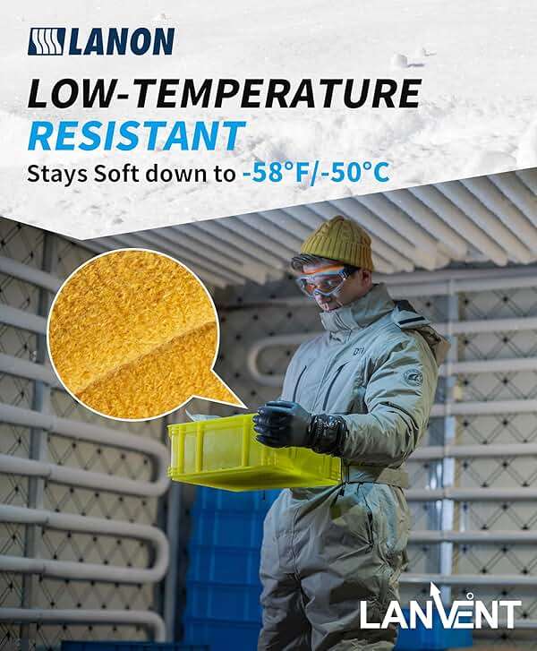 LANON Waterproof Winter Work Gloves, Moisture-permeable PU Coated,Warm Gloves for Freezer & Outdoor Work - Image 4
