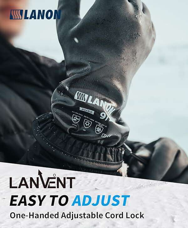 LANON Waterproof Winter Work Gloves, Moisture-permeable PU Coated,Warm Gloves for Freezer & Outdoor Work - Image 5