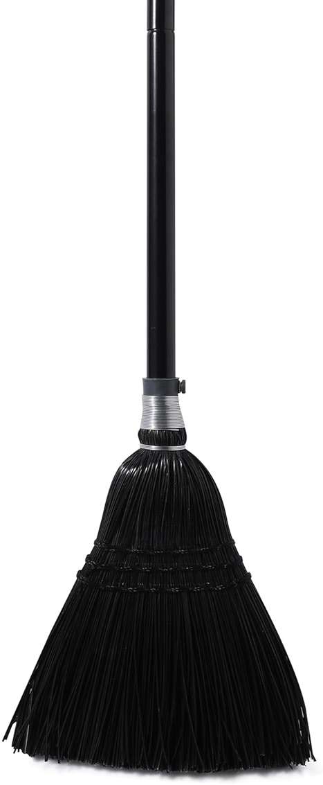 Yocada Broom Commercial Indoor Outdoor Broom 55.5 inch Tall for Courtyard Garage Lobby Mall Market Floor Home Office Leaves Stone Dust Rubbishb Black - Image 1